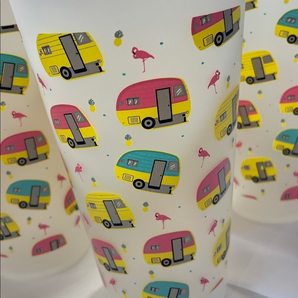 Colorful Camper Van Party Cups 6 of them. - Picture 2 of 5